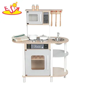 Bester Verkauf Kinder spielen Holz Küchenspielzeug Kochset mit Zubehör W10C602