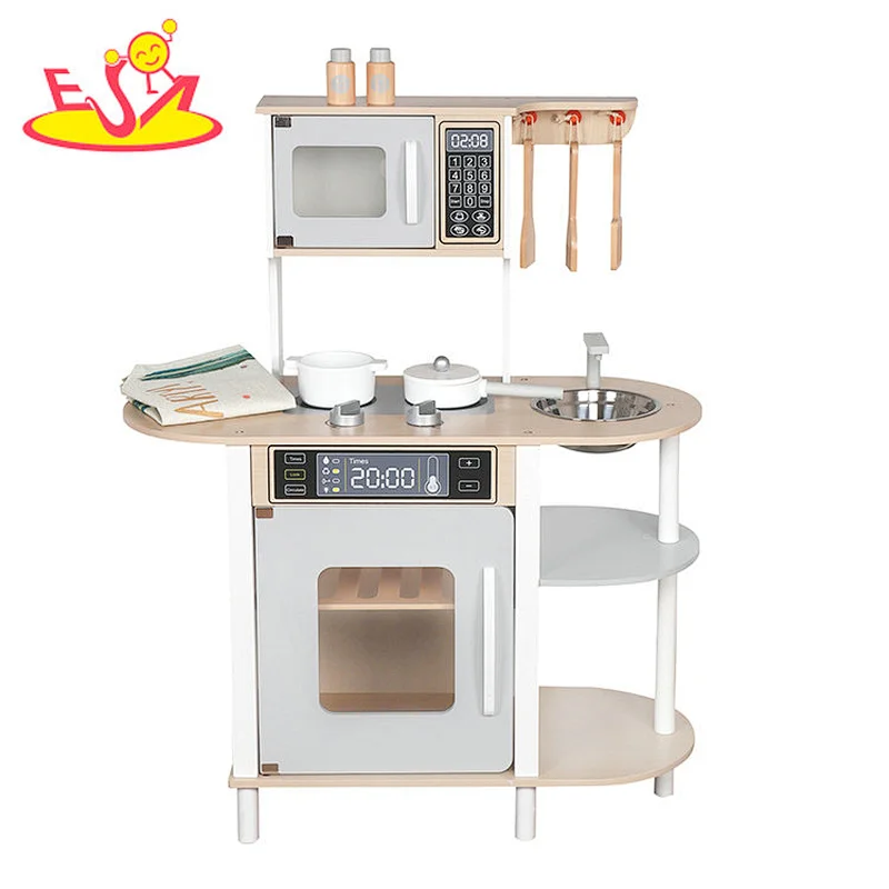 Bester Verkauf Kinder spielen Holz Küchenspielzeug Kochset mit Zubehör W10C602