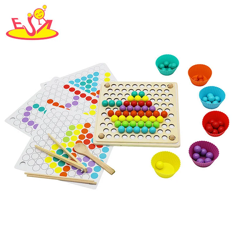 Interessantes Multifunktionales Holz Clip Perlen Spielzeug Pädagogisches Spielzeug für Kinder W12F113