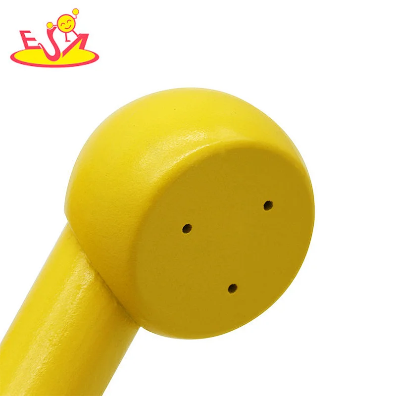 New creative role play toys yellow wooden turntable telephone toys for children W10D454