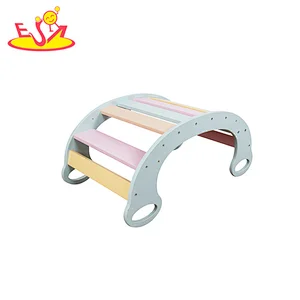 New creative climbing frame comfortable color wooden rocking board for kids W08K324