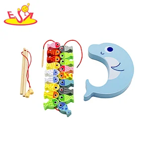 популярная классическая интеллектуальная рыбалка дети деревянная магнитная игрушка W12D200