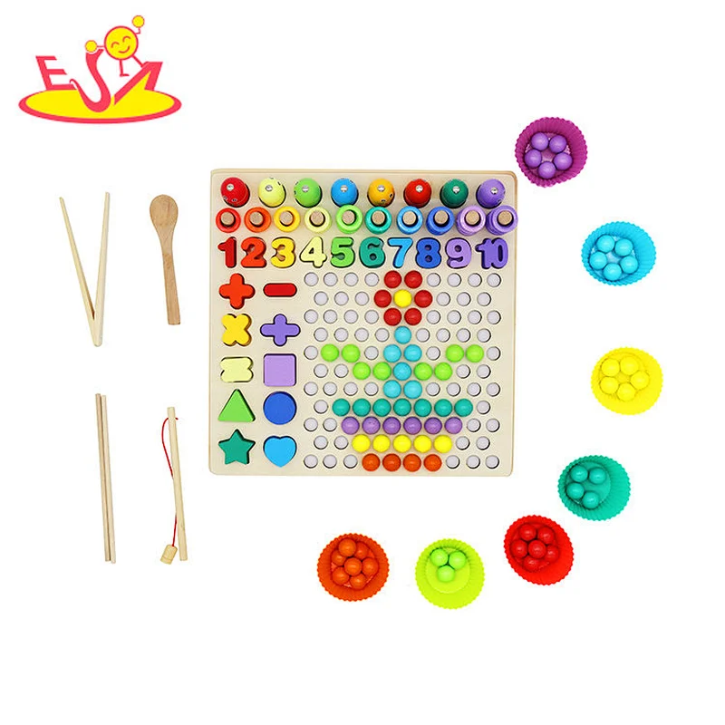 New Creative Kids 3 in 1 Colorful Wooden Learning Board Toy W12F130