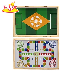 Lustiges 2-in-1-Mini-Schachbrett-Holzfußballtischspiel für Kinder W01A471