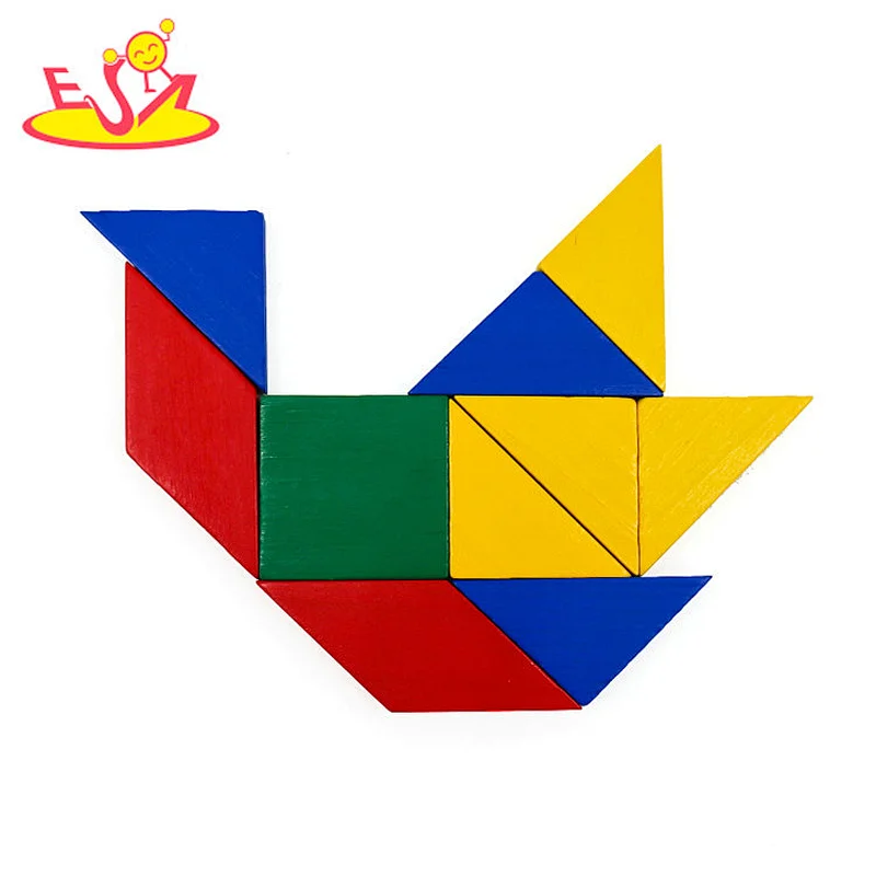 New creative kids building block wooden triangle puzzle toys W14A239