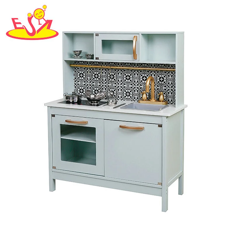 تصميم جديد معكرون لعبة مطبخ خشبية لطيفة للأطفال W10C582