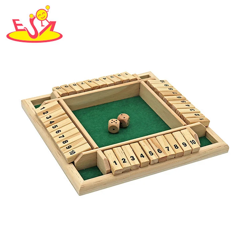 Interactive Educational Toys Chess 4-Way Wooden Board Shut The Box Digital Dice Game W12F152