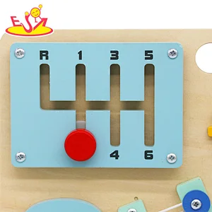 Handmade Montessori education wooden buckle up toys busy board for kids W12D381B