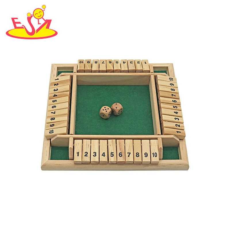 Interactive Educational Toys Chess 4-Way Wooden Board Shut The Box Digital Dice Game W12F152