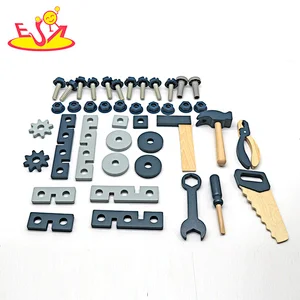 Customize educational assembly wooden toy screw nut set for kids W03C049