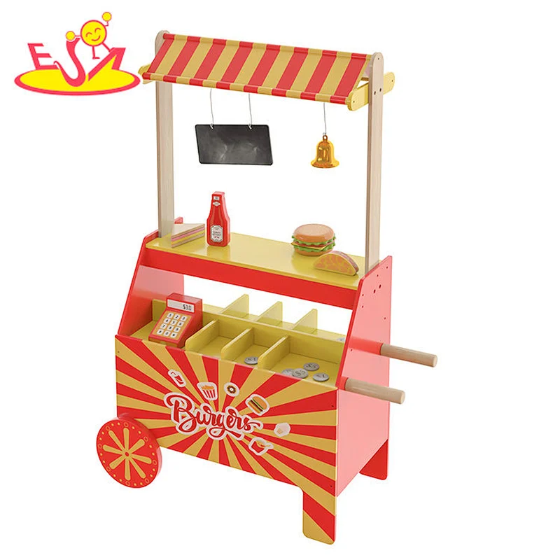Nuevo mostrador de juegos de simulación, tienda de juguetes de madera de hamburgo para niños W10A149
