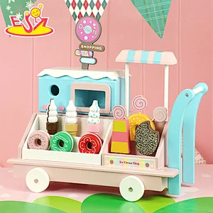 Pretend Play Toys Wooden Sweets Dessert Cart Educational Toys For Kids W10D493