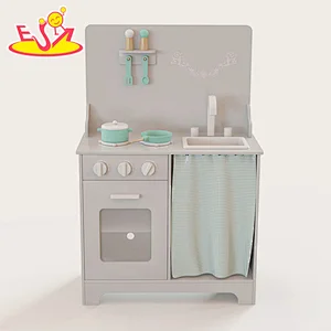 تصميم جديد لعبة التظاهر الطبخ مجموعة مطبخ اللعب الخشبية للأطفال W10C689B