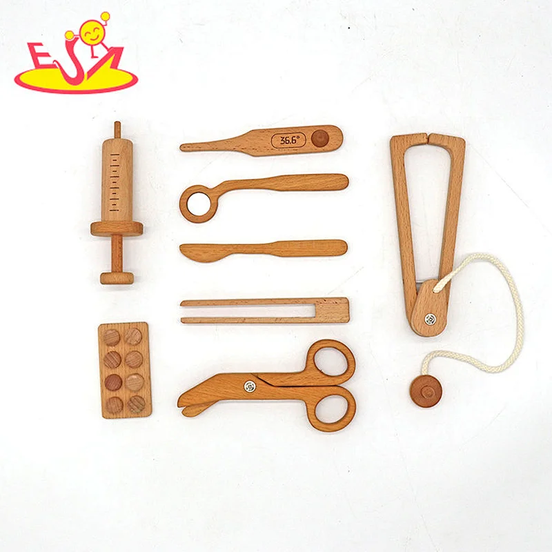 Wooden educational doctor medical pretend toy dentist kit for toddlers W10D540