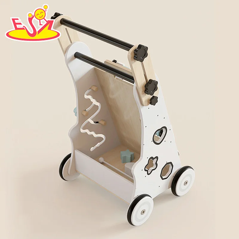 New design adjustable height wooden activity walker toy for toddlers W16E205