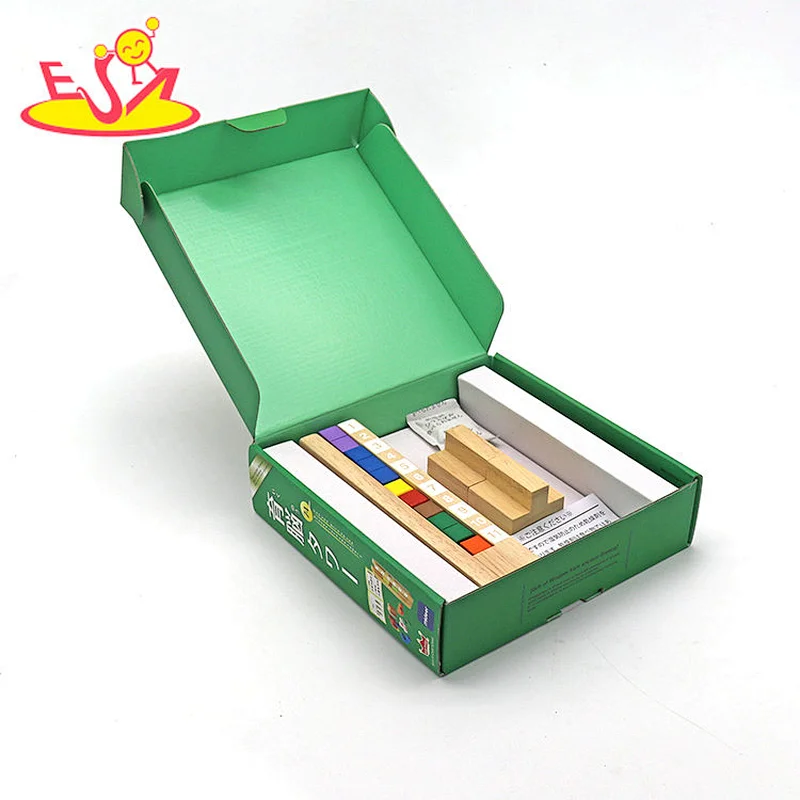 Juguetes educativos tempranos Montessori bloques de construcción geométricos de madera para niños W13E239
