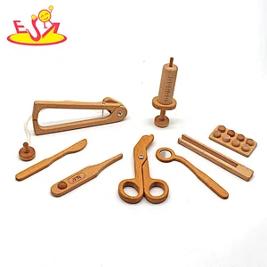 Wooden educational doctor medical pretend toy dentist kit for toddlers W10D540