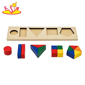 Customize colorful DIY wooden shape matching game for kids W13E116