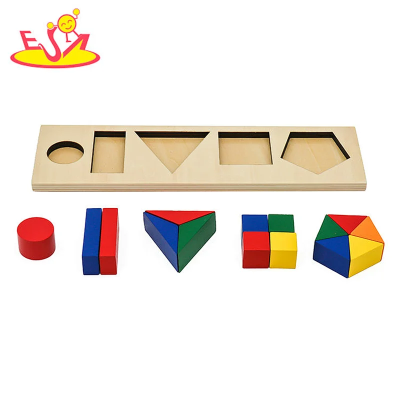 Customize colorful DIY wooden shape matching game for kids W13E116