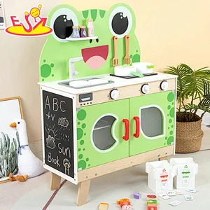 Kinder-Rollenspielset Cartoon grüner Holzfrosch Küchenspielzeug W10C740