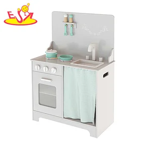 تصميم جديد لعبة التظاهر الطبخ مجموعة مطبخ اللعب الخشبية للأطفال W10C689B
