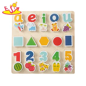 New Design Digital Cognition Alphabet Puzzle Board Wooden Matching Blocks W14A343