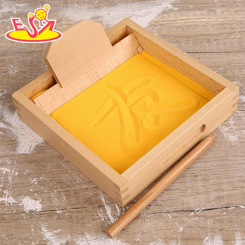 Children's early educational toys wooden sand scraping box W12E135