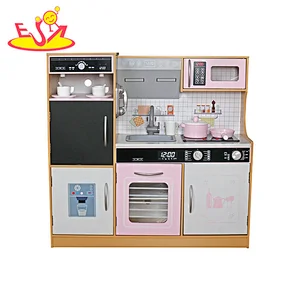 مجموعة ألعاب الطبخ بتصميم جديد مجموعة مطبخ اللعب الخشبي مع ماكينة صنع القهوة W10C718C
