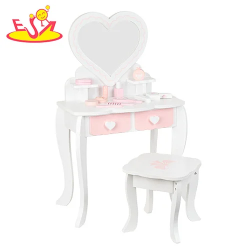 New Girls White Mirrored Dressing Table Wooden Makeup Dresser W08H187
