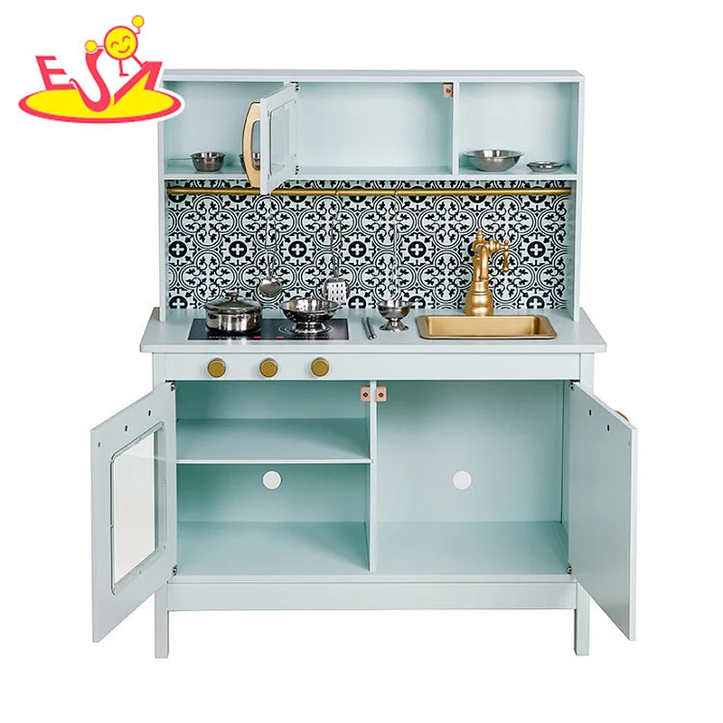 تصميم جديد معكرون لعبة مطبخ خشبية لطيفة للأطفال W10C582