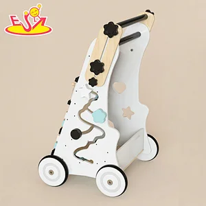 New design adjustable height wooden activity walker toy for toddlers W16E205