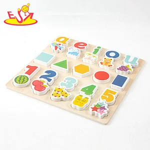 New Design Digital Cognition Alphabet Puzzle Board Wooden Matching Blocks W14A343
