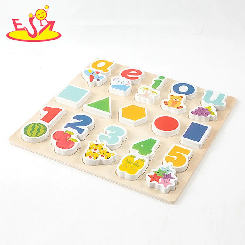 New Design Digital Cognition Alphabet Puzzle Board Wooden Matching Blocks W14A343