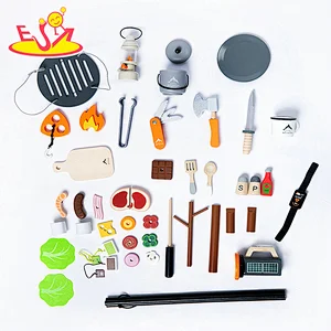 Children role play outdoor wooden camping barbecue bonfire game toys W10D503