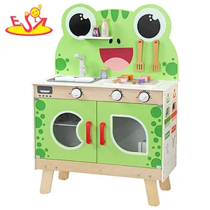 Kinder-Rollenspielset Cartoon grüner Holzfrosch Küchenspielzeug W10C740
