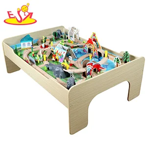 High Quality Educational Wooden Train Set Railway Tracks Accessories Toy W04C233