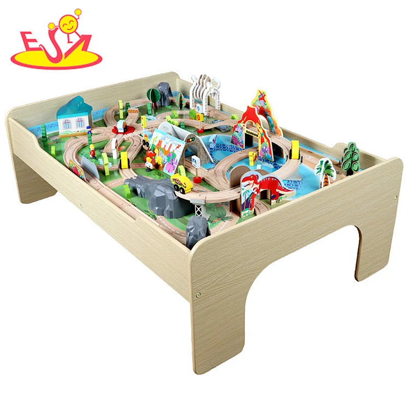 High Quality Educational Wooden Train Set Railway Tracks Accessories Toy W04C233