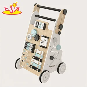 New design adjustable height wooden activity walker toy for toddlers W16E205