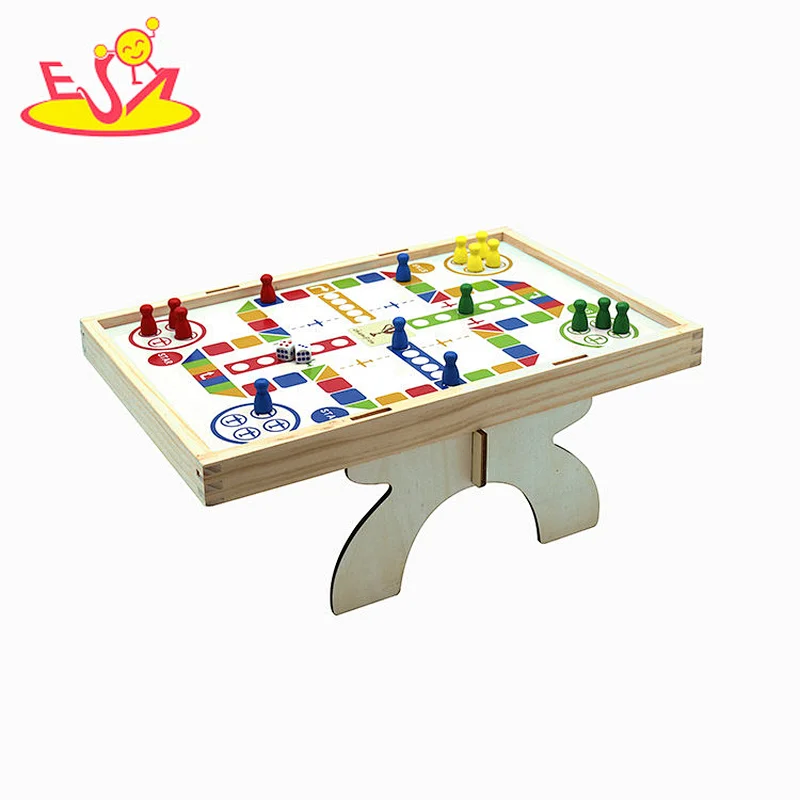 Lustiges 2-in-1-Mini-Schachbrett-Holzfußballtischspiel für Kinder W01A471