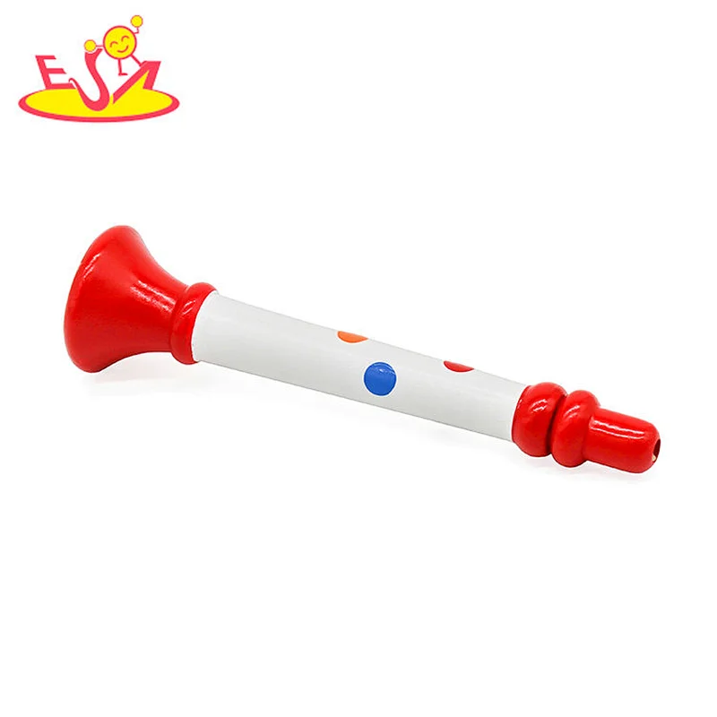 High quality kids musical instrument toys wooden horn toy W07D025