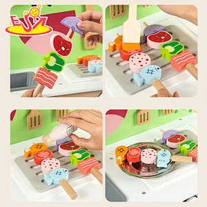 Kinder-Rollenspielset Cartoon grüner Holzfrosch Küchenspielzeug W10C740