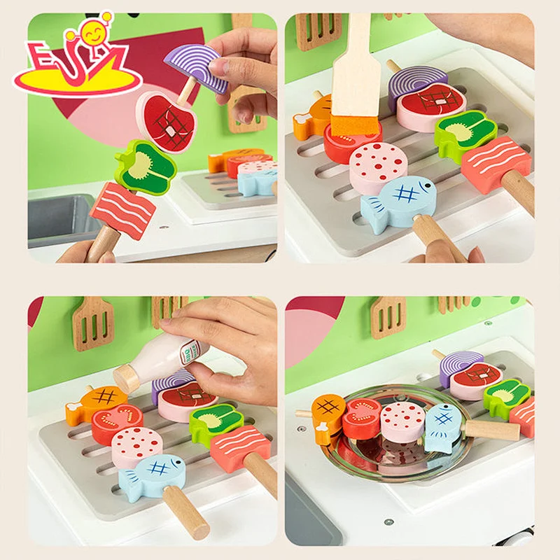 Kinder-Rollenspielset Cartoon grüner Holzfrosch Küchenspielzeug W10C740