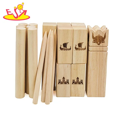 High quality outdoor original wooden kubb game set for garden W01D055