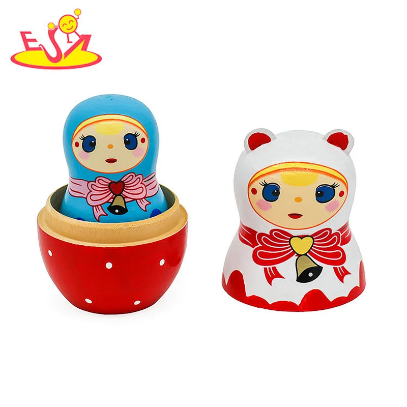 New design baby educational toys wooden nesting doll sets W06D156