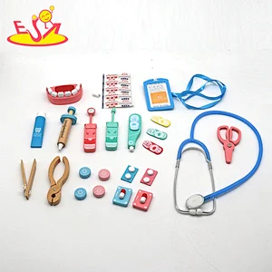 Wooden educational doctor medical pretend wooden dentist play set for kids W10D544