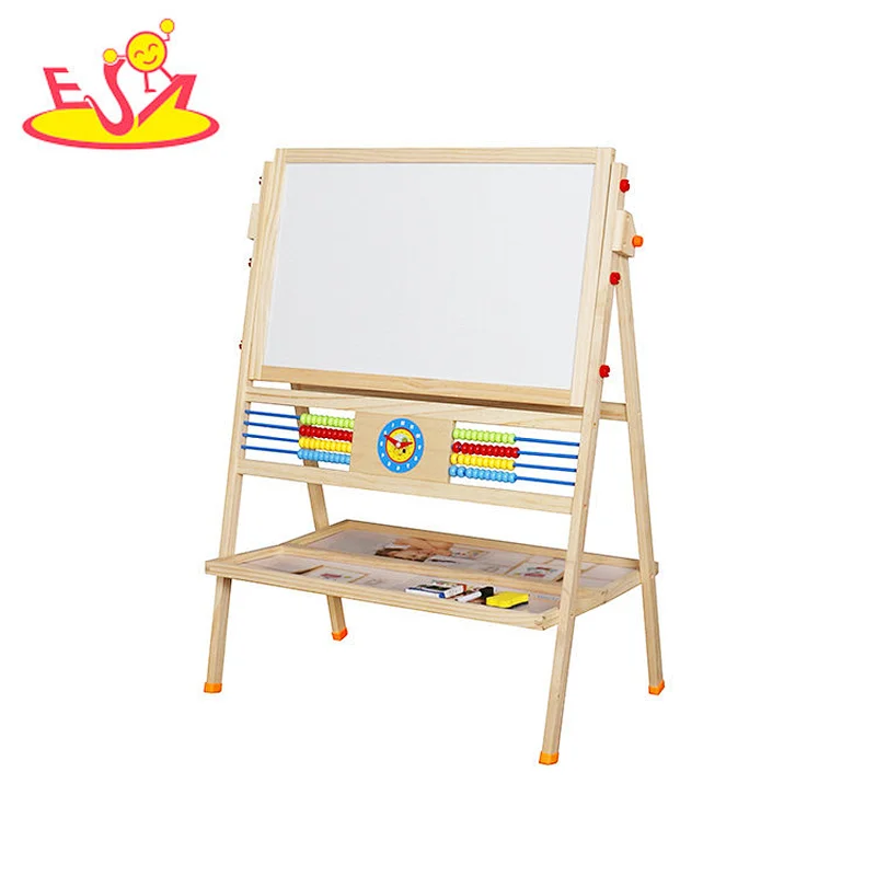 New arrived kids educational wooden drawing board with abacus W12B223