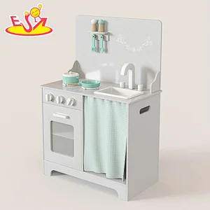 تصميم جديد لعبة التظاهر الطبخ مجموعة مطبخ اللعب الخشبية للأطفال W10C689B