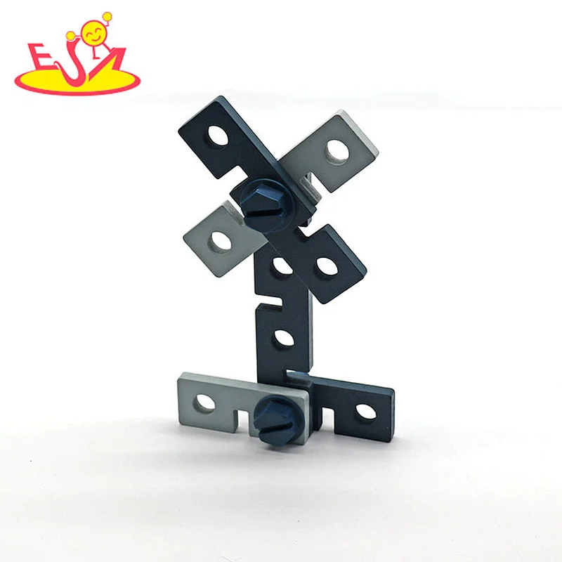 Customize educational assembly wooden toy screw nut set for kids W03C049
