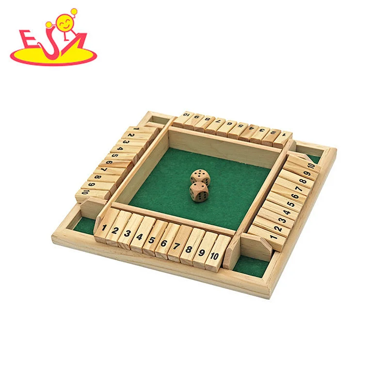 Interactive Educational Toys Chess 4-Way Wooden Board Shut The Box Digital Dice Game W12F152