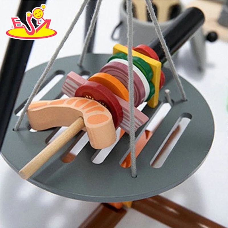 Children role play outdoor wooden camping barbecue bonfire game toys W10D503